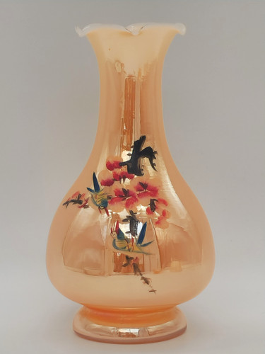 Vintage glass vase iridescent - vintage,
