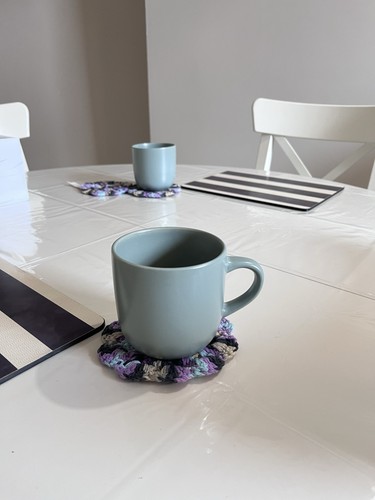 Handmade crochet coasters - 3,