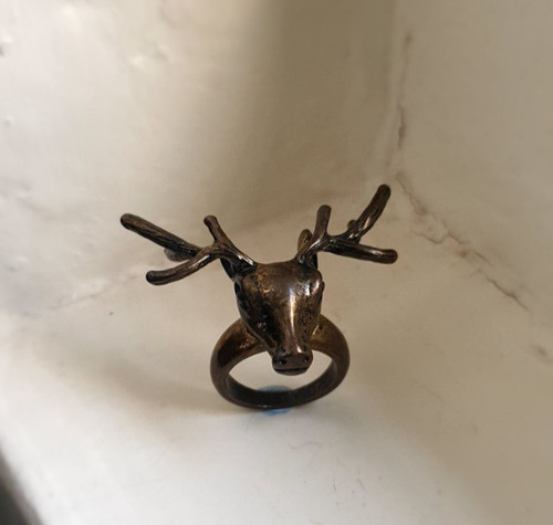 Stag ring bronze - stag,