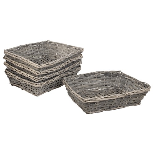 Wicker grey gift - gift, basket
