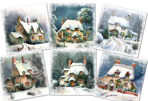 Christmas card toppers - christmas, snowy