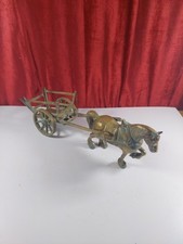 Antique Brass Horse And Carriage