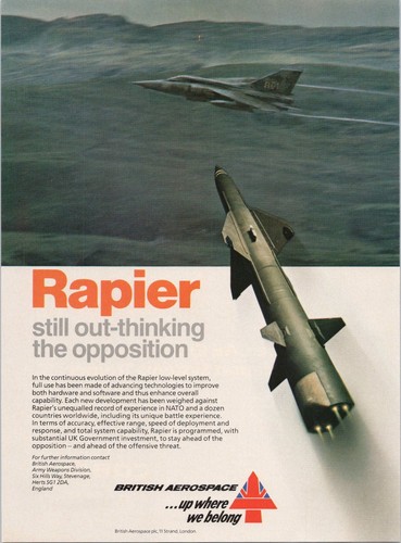 British aerospace 1986 - 1986, rapier