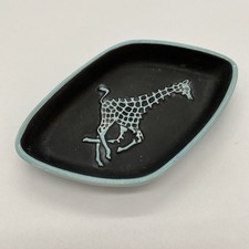 Vintage wade porcelain Blue & Black Giraffe Design Pin Tray Small Dish