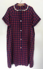 Vintage Lisanne Tartan Check Robe Lounge Dress Gown | 60s 70s | Free Size
