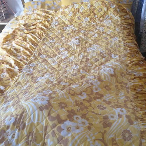 Vtg 60s 70s yellow brown - 60s,