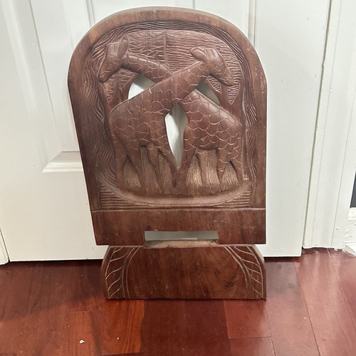 African wood carved chair back - carved,