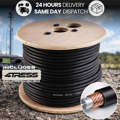 Black rg58 coaxial cable - coaxial, drum