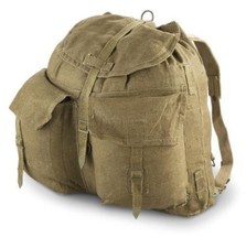 Czech Army Vintage Bag Rucksack M60 Canvas Backpack Military Y-Strap Suspenders