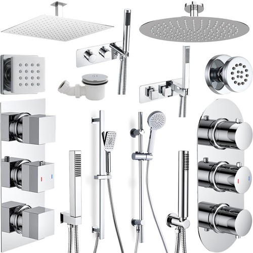 Chrome concealed thermostatic - chrome,