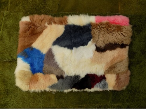Genuine beige blue - genuine, sheepskin