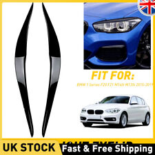 Pair For Bmw F20 F21 1 Series Gloss Black Headlight Eyebrows M140I M135I 2015-19