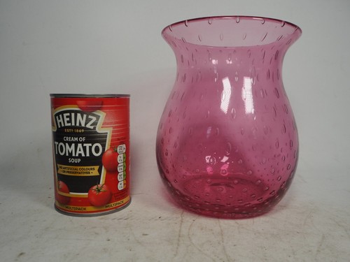 Pink glass vase - glass, vintage