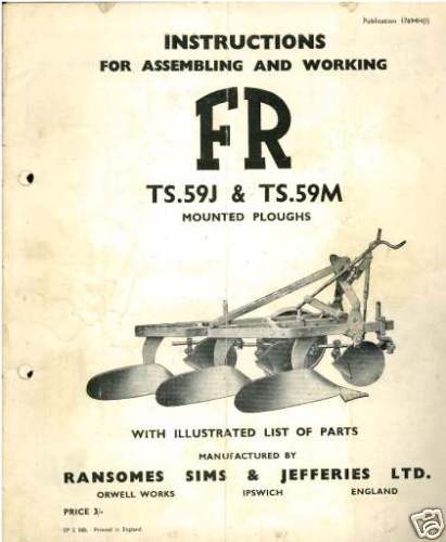 Ransomes plough ts59j ts59m - plough,