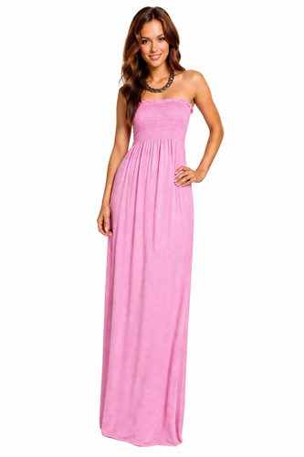 Strapless maxi sheering ruched - sheering,