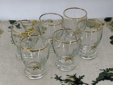 6 x VINTAGE 1950s lucky heather shot glasses