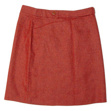 VALLEY MILLS Womens A-Line Skirt Orange Knee Length L