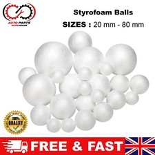 Polystyrene Solid Styrofoam Balls 20-80mm Spheres for Craft, Trees & Decorations