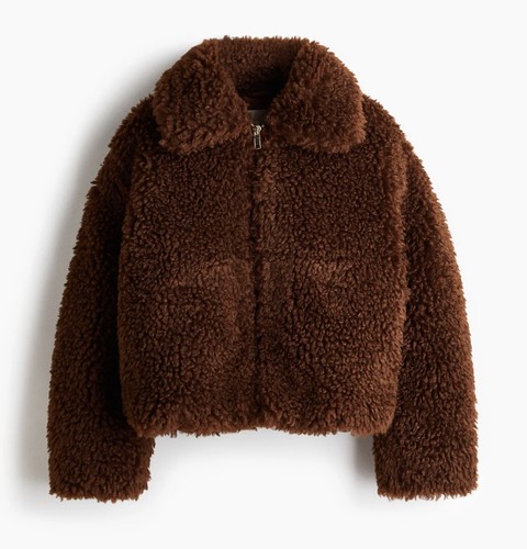 Ladies brown teddy jacket - h&m,