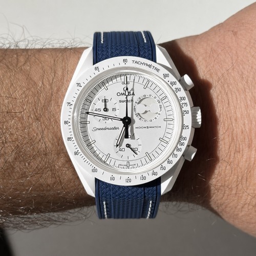Blue white watch - white,