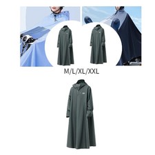 Long Raincoat Rain Cape Waterproof with Drawstring Hood Rain Coat Rain Poncho UK