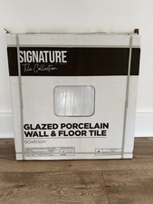 Glazed Porcelain Gloss Floor Tiles White Marble Vein 60x60cm