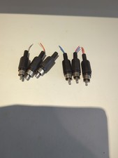 6 x RCA Phono Male Inline Cable Plugs Solder Connectors HiFi Audio Spares Parts