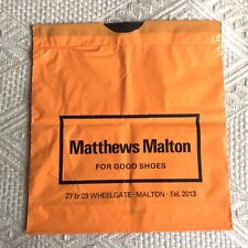 Vintage Retro Orange Plastic Store Carrier Bag - Matthews of Malton, shoes