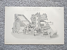 The Walter Printing Press Machine - Antique Print - 1875