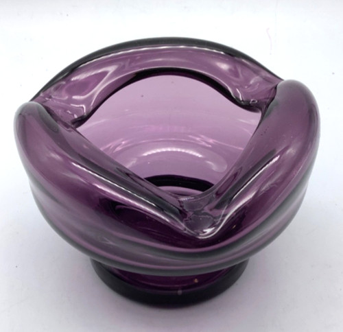 Purple glass ashtray - purple,
