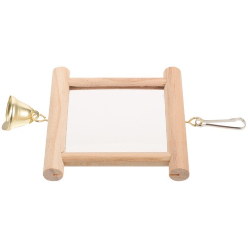 Bird cage toy with mirror - bird, wood