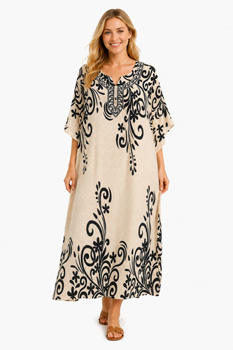 Plus size kaftan tunic dress - kaftan,