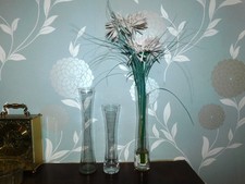 3 X SLENDER SHAPELY GLASS