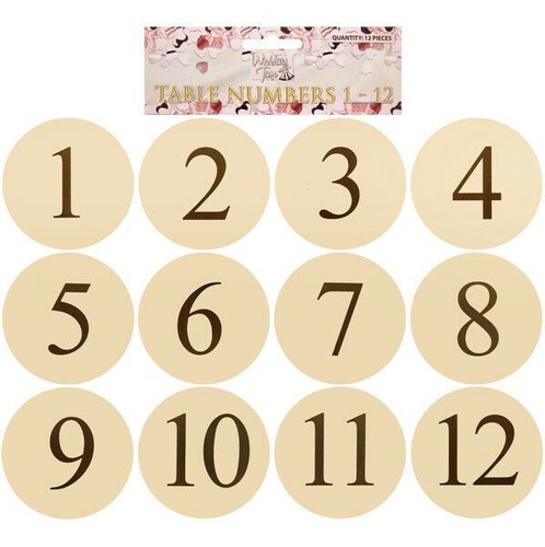 Table number cards wedding - number,