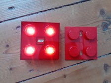 LEGO LED Nightlight Wall Mountable Building Brick Block Light In Red for Kids