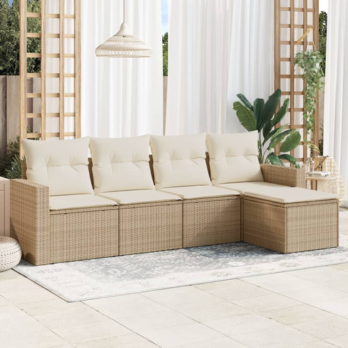 Garden sofa set beige - sofa, pe