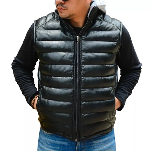 Men leather vest - leather, |