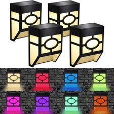 4PCS Solar Fence Lights LED Outdoor Garden Yard Path Deck Stair Step Wall Lamp