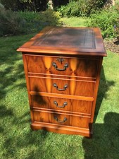 Lovely leather topped wooden filing cabinet