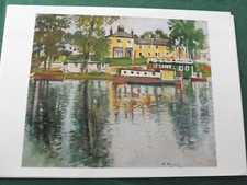Vintage Art Print Canal Boat