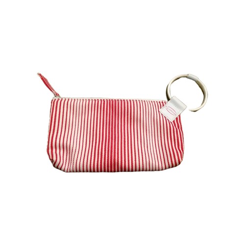Clarins red striped wristlet - clarins,