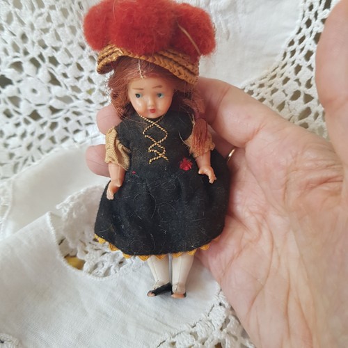 Vintage small doll dressed - , in