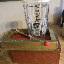 Vintage Cocktail Shaker In Original Box With Swizzle Stick
