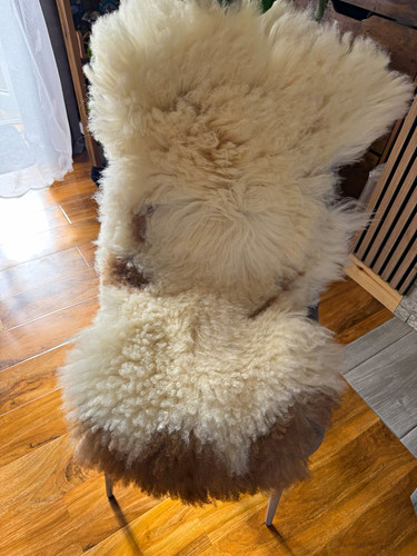 Sheepskin hide rug beige - rug, &
