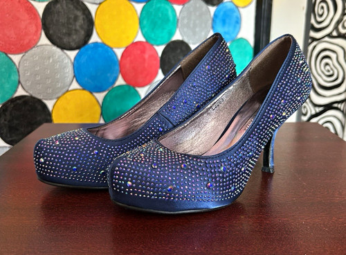 Anne michelle blue rhinestone - anne,