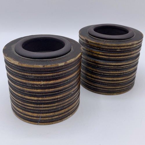 Pair rustic solid turned - pair,