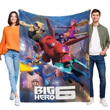 Big Hero 6 Blanket Flannel Throw for Sofa Couch Bed Birthday Gift for Kids