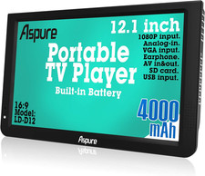 12 Inch HD Portable Digital DVB-T2 TFT HD Screen Freeview LED TV for Car,Caravan