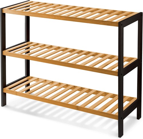 Bamboo shoe rack organiser - bamboo,
