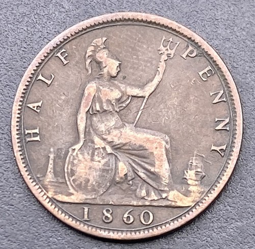 1860 victoria half penny - 1860,